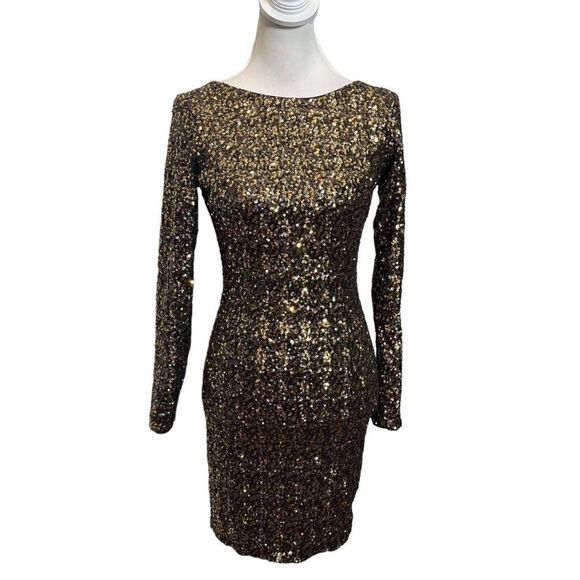 Dress the Population Lola Sequin Mini Dress Women’s Size Small Bodycon - Picture 3 of 12